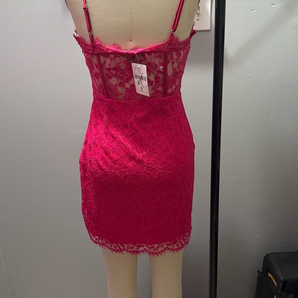 Forever Hot Pink Lace Slip dress - Picture 3 of 4